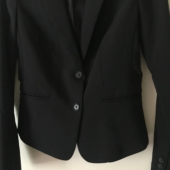 Express Two Button Suit Blazer Black Jacket Size 2 - Picture 6 of 13
